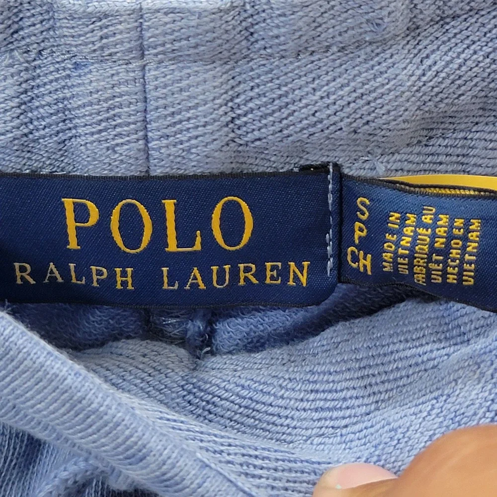 NWT Polo Ralph Lauren Mens Small Blue Fleece Sweat Shorts Blue Pony Logo Pull On